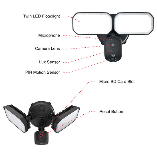 Orion Grid Connect Smart Outdoor Security Camera With Floodlight