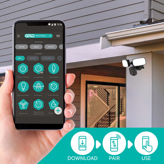 Orion Grid Connect Smart Outdoor Security Camera With Floodlight